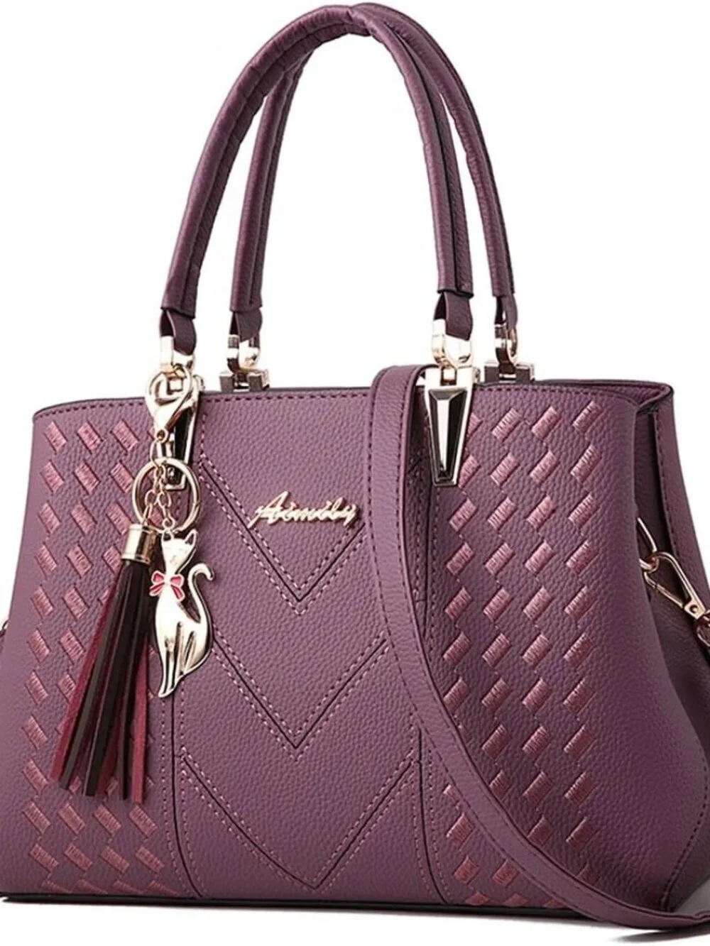 Women's 1-c Purple Shoulder Bag Ladies Satchel Messenger Tote Bag Purses